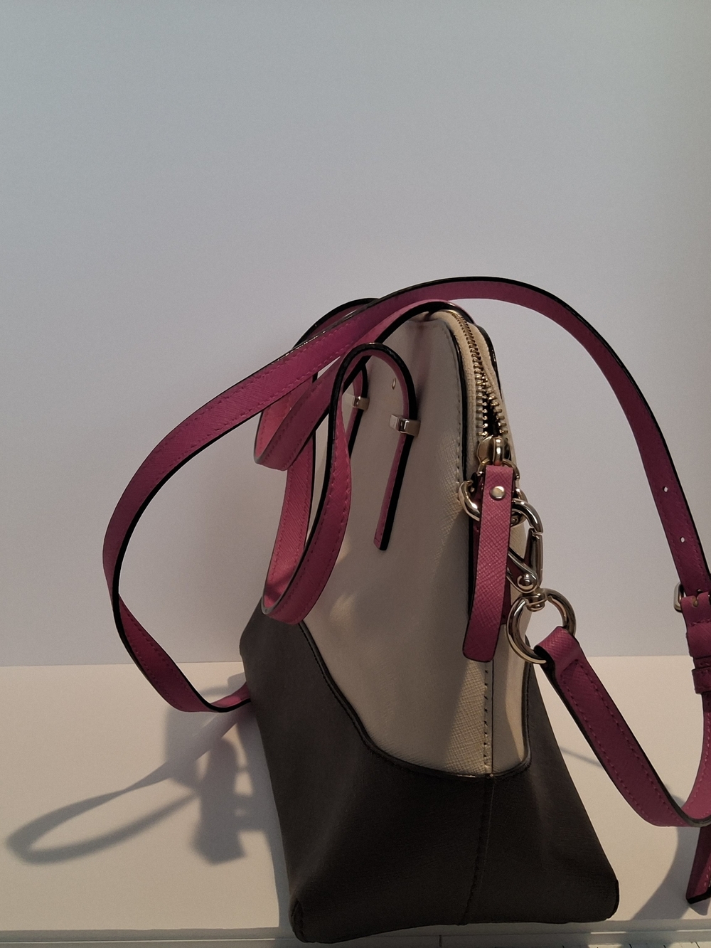 kate spade Colorblock Dome Satchel - Pink, Cream, Black - Picture 2 of 13
